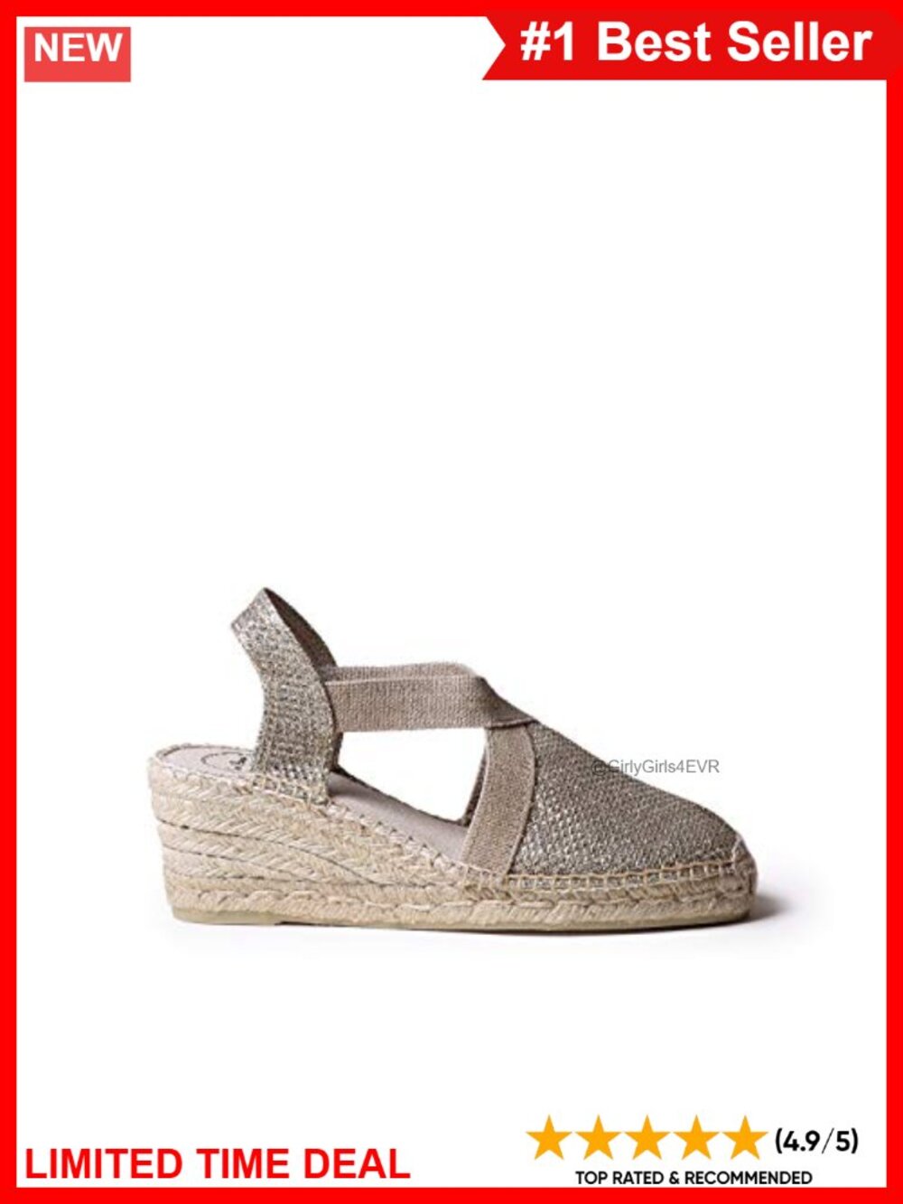Toni Pons Triton Metallic Slip-On Espadrille Wedge Sandal